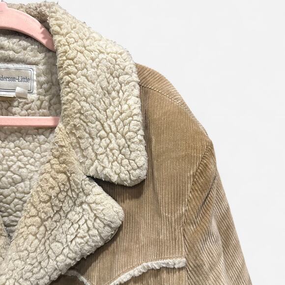 Vintage Marlboro Man Corduroy Trucker Coat Lined With Shearling Boho Chic - Picture 5 of 8